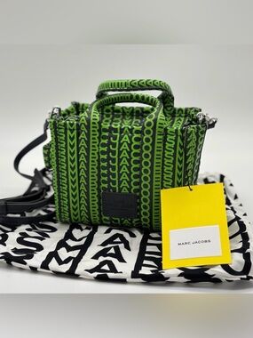 Marc Jacobs Leather Mini Green Monogram The Tote Bag